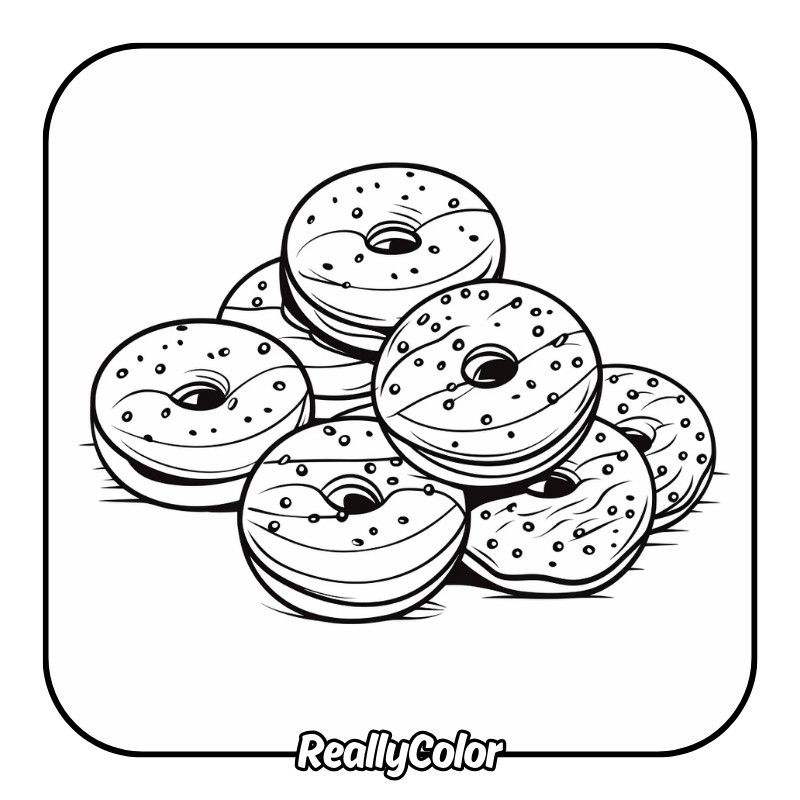 Free Printable Donut Coloring Pages