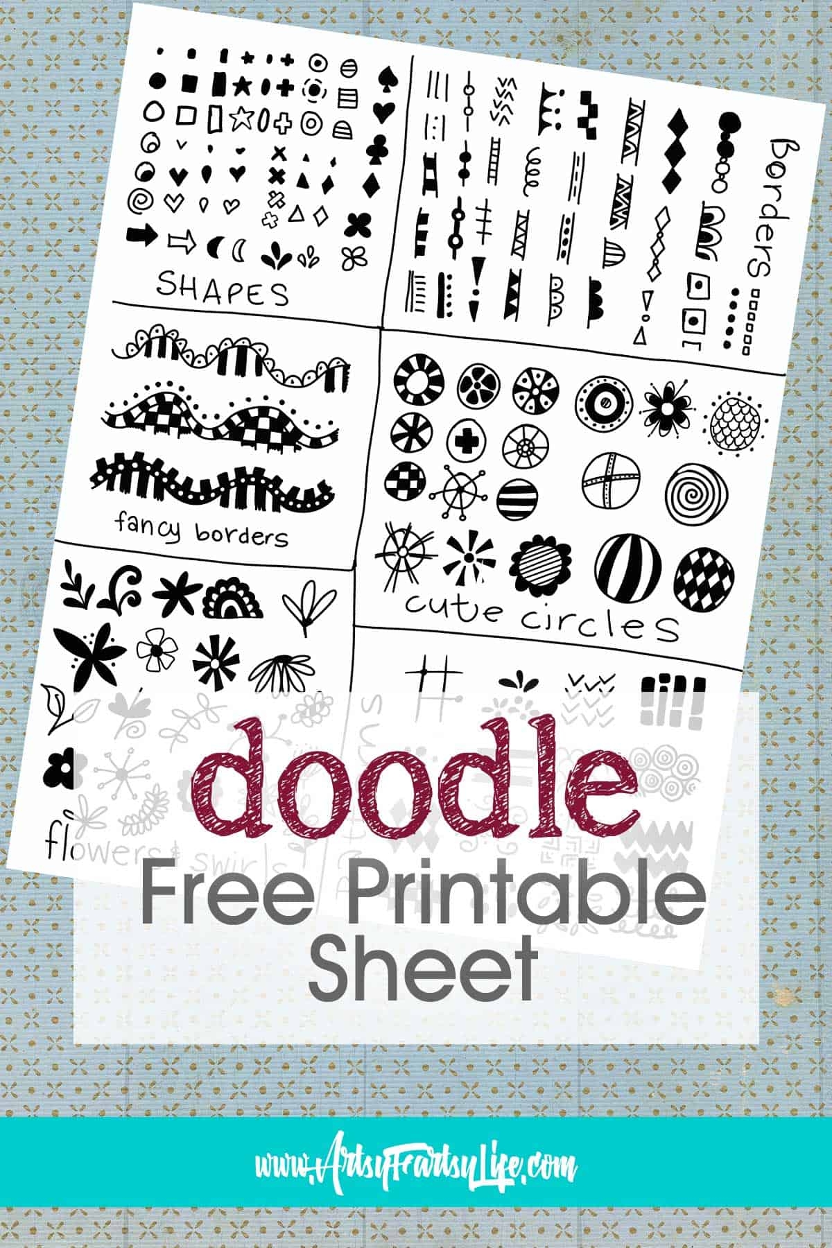 Free Printable Doodle Sheet Artsy Fartsy Life