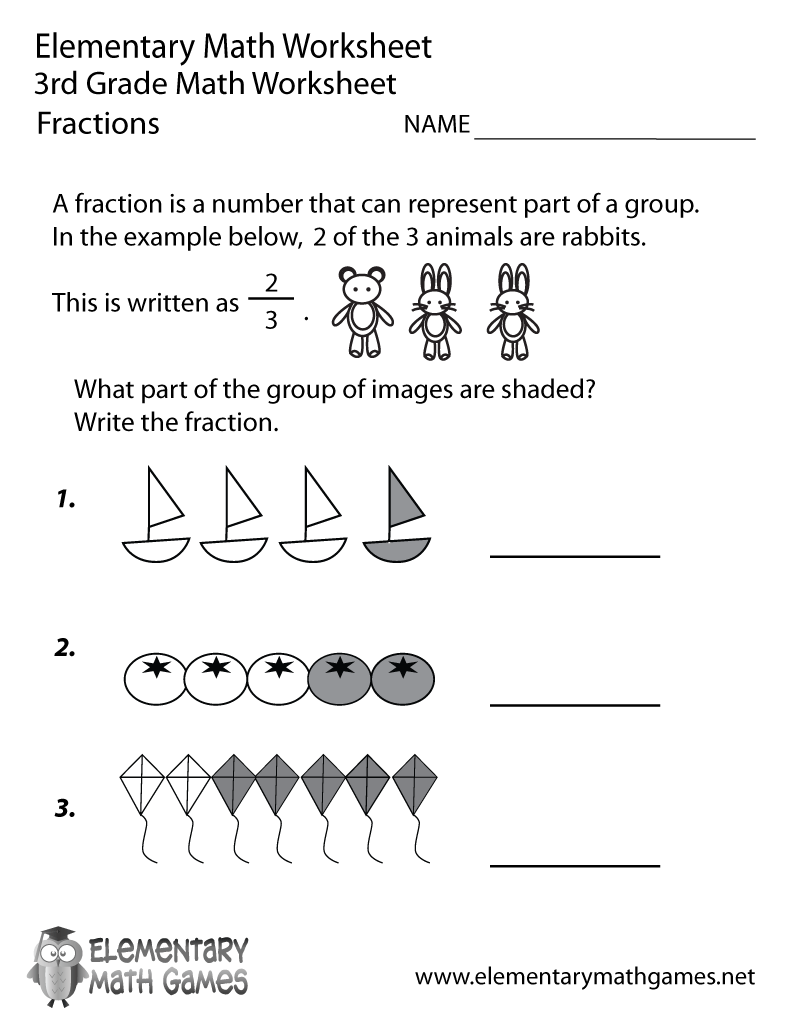 Free Printable Fraction Sheets