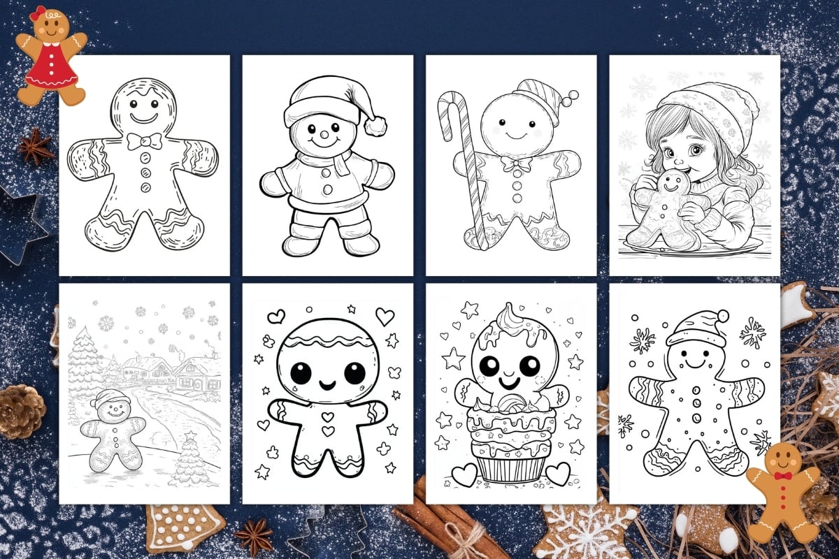 Free Printable Gingerbread Man Coloring Pages