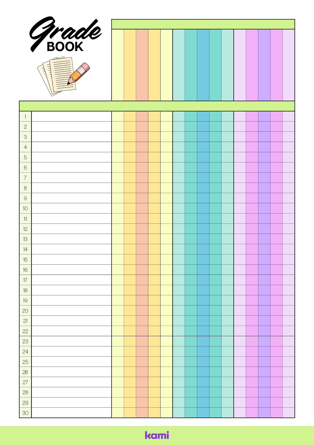 Free Printable Grade Tracker Template Worksheets Library