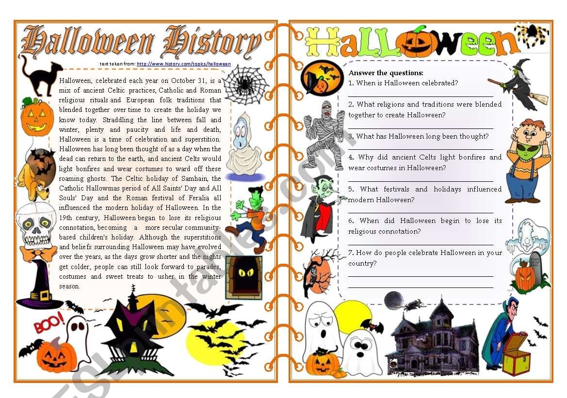 Free Printable Halloween Reading Comprehension Worksheet Worksheets Library