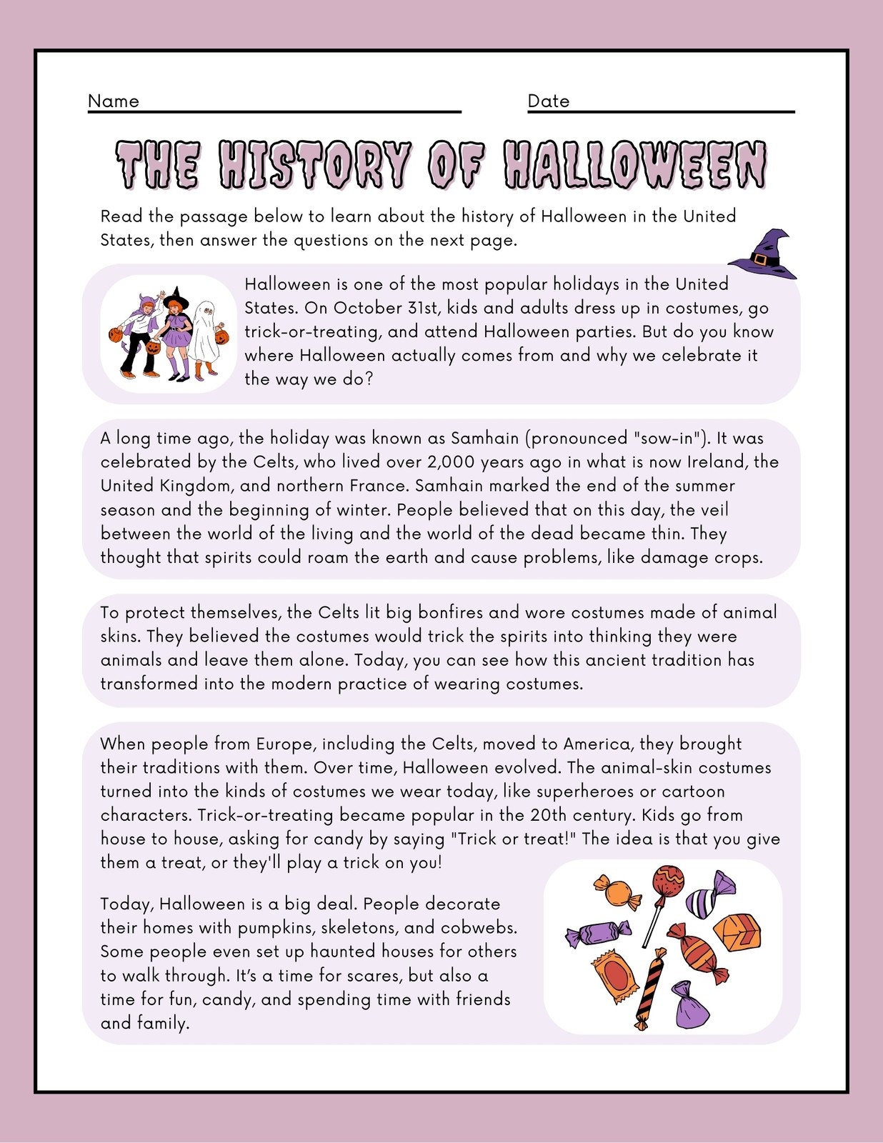 Free Printable Halloween Worksheet Templates To Edit Canva