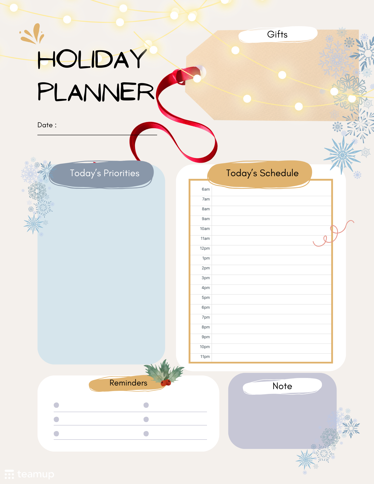 Free Printable Holiday Planners Teamup Blog