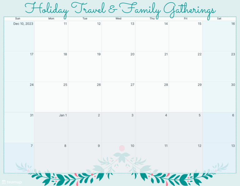 Free Printable Holiday Planners Teamup Blog