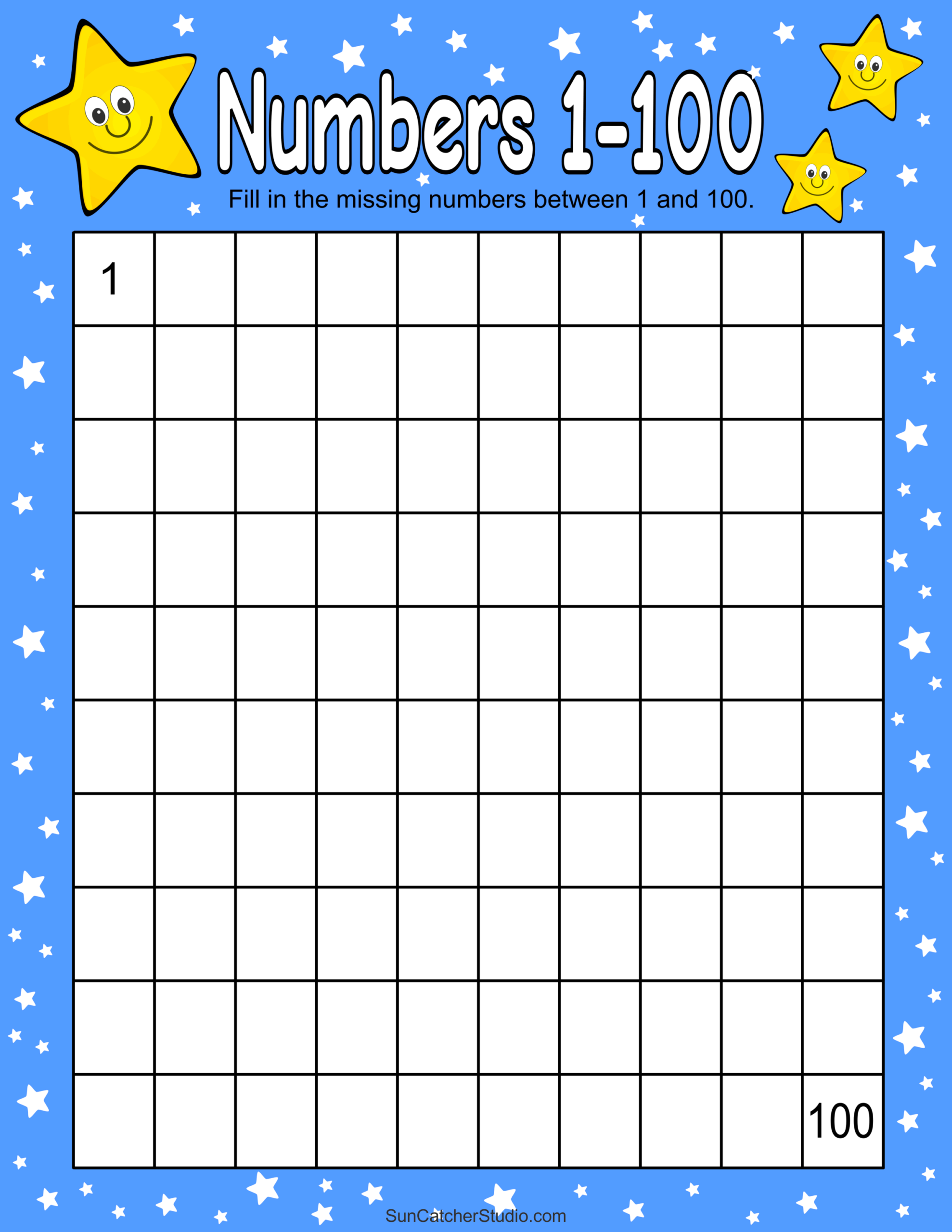 Printable Blank 100 Chart