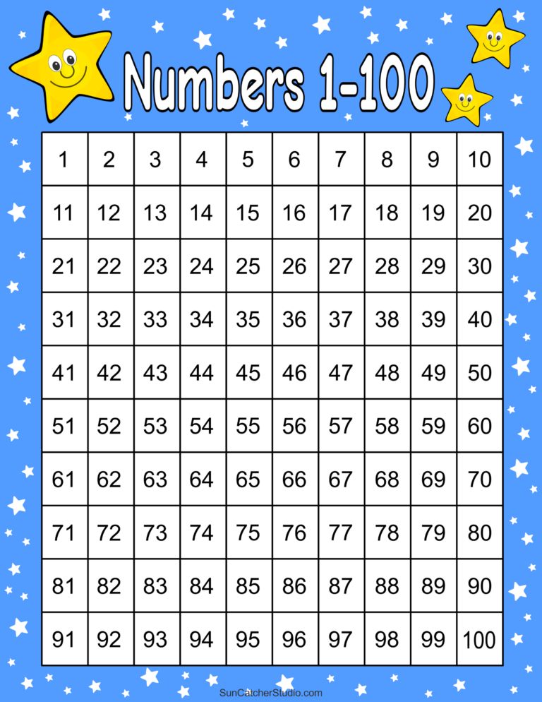 Free Printable Hundreds Charts Numbers 1 To 100 Free 