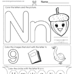 Free Printable Letter N Coloring Worksheet