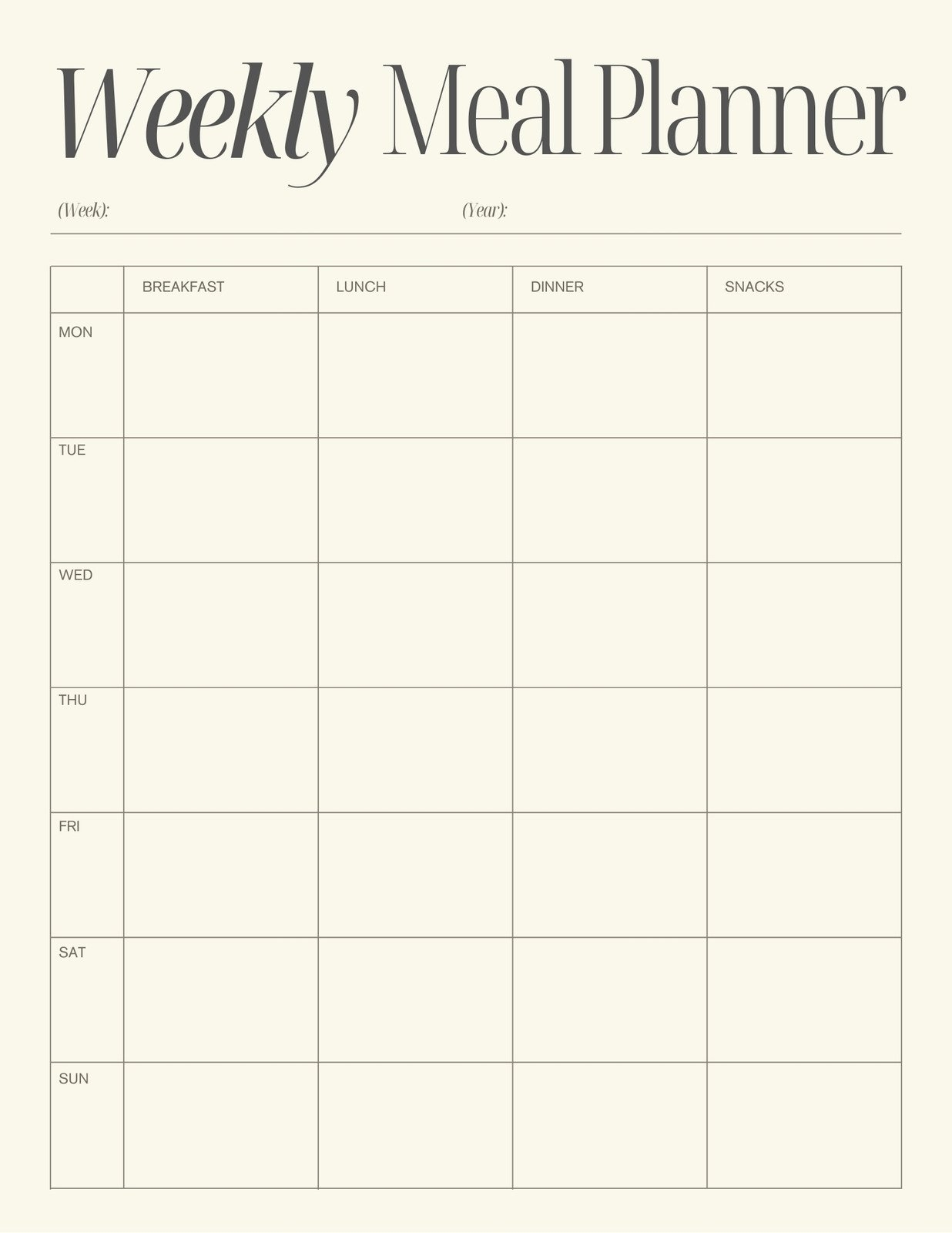 Free Printable Meal Planner Templates To Edit Online Canva