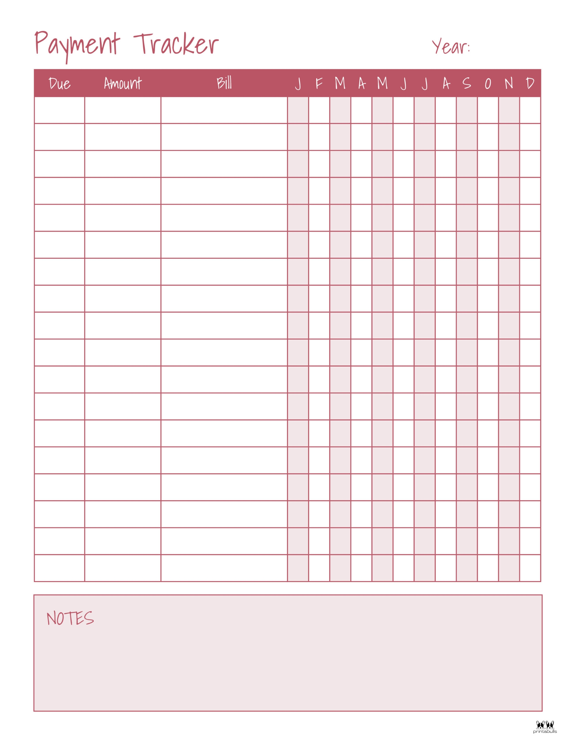 Free Printable Monthly Bill Organizer Printable Party Favors