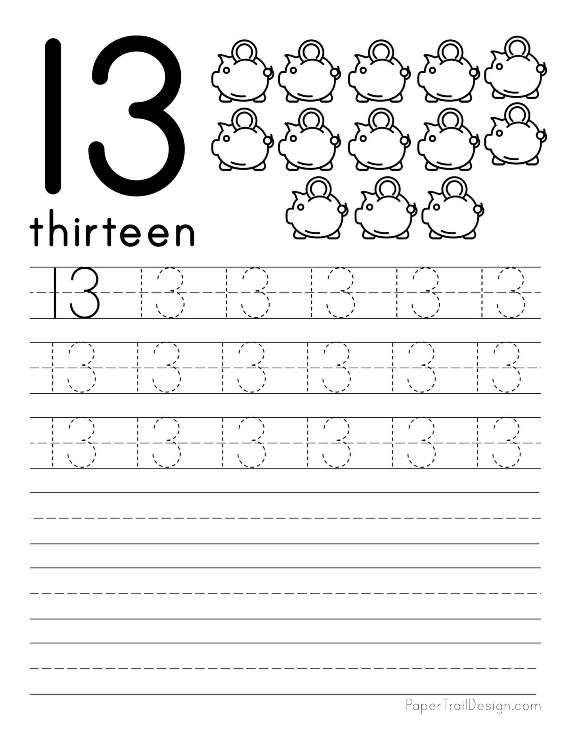 FREE Printable Number Worksheets 11 20 For Kindergarten Worksheets Library