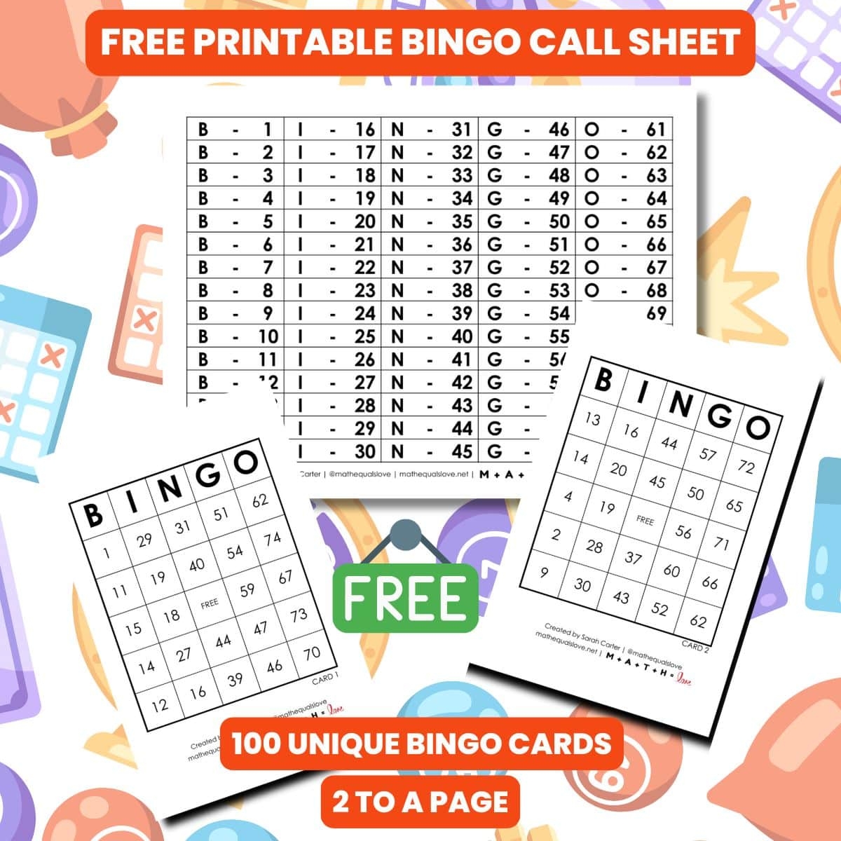 Printable Bingo Sheets 1 75