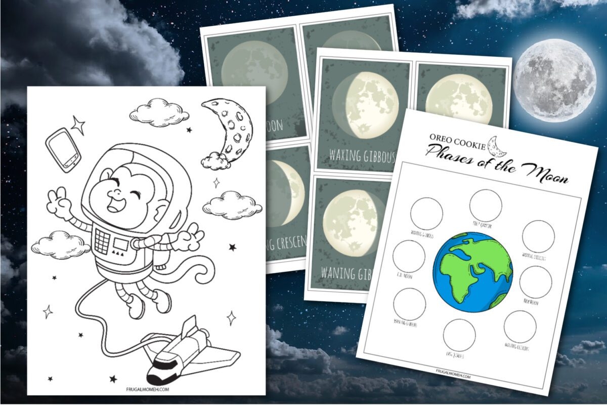 Free Printable Phases Of The Moon Worksheets Frugal Mom Eh 