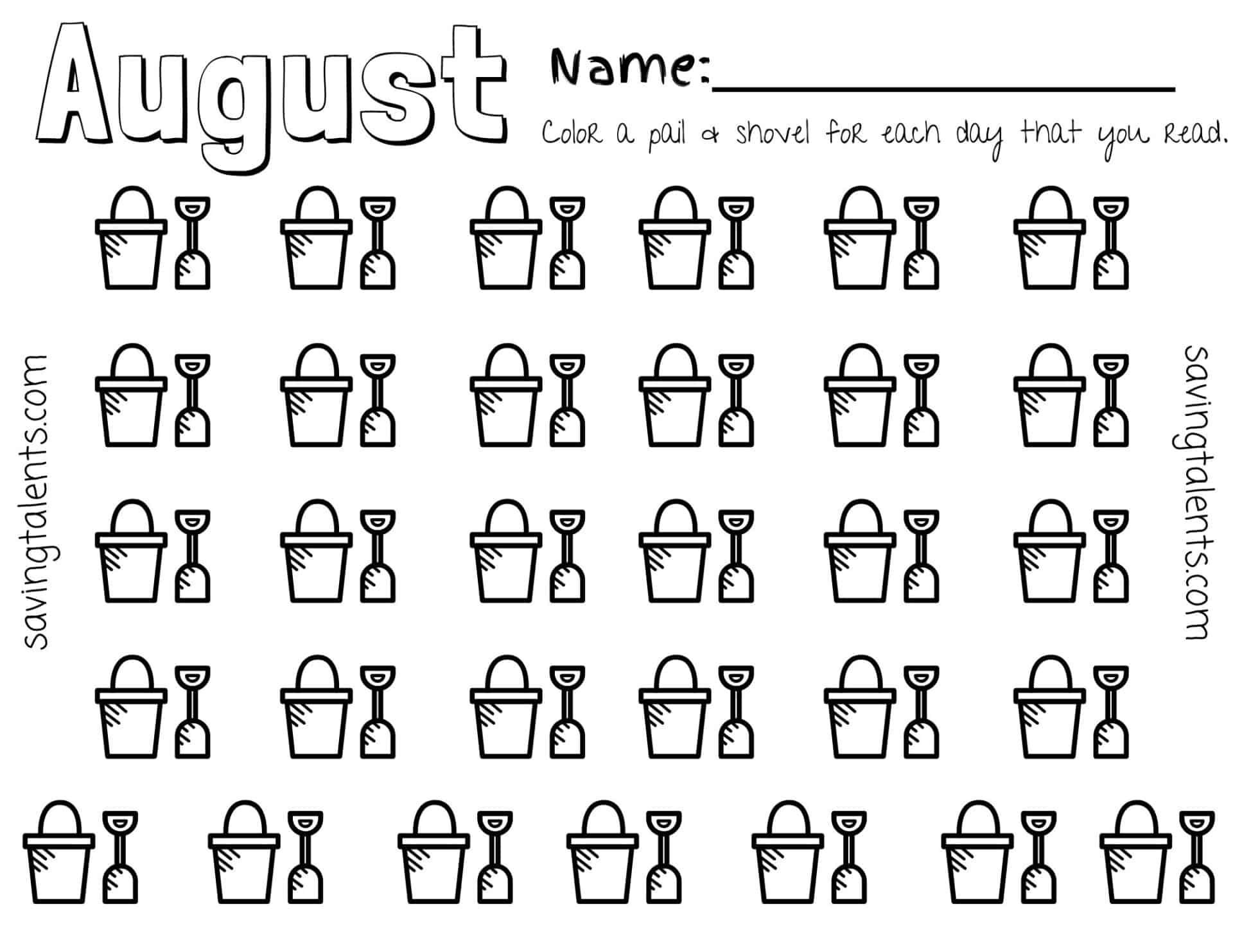 Free Printable Reading Charts For Kids Month By Month Saving Talents