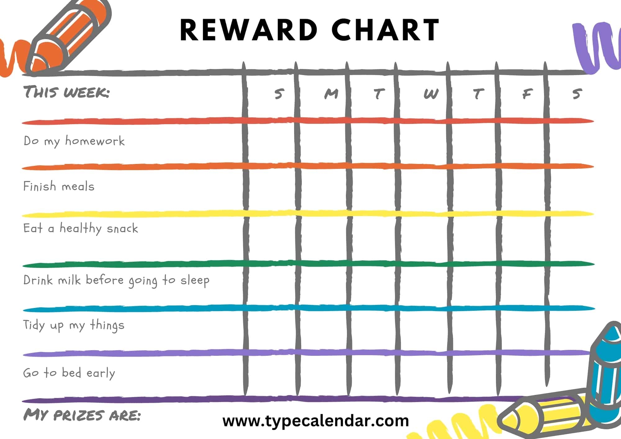 Printable Rewards Chart For Behavior