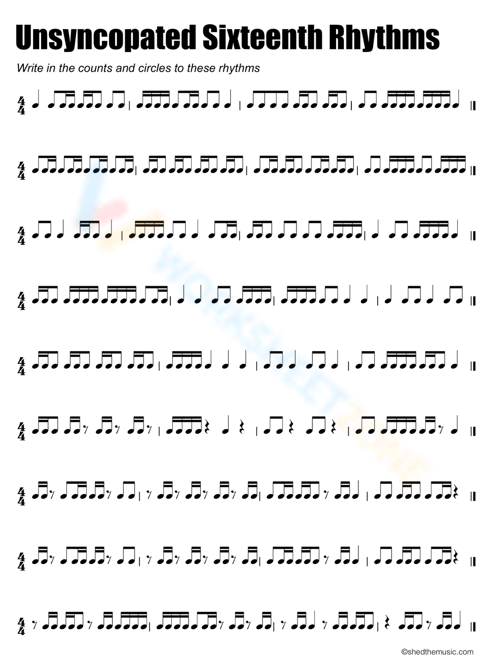 Free Printable Rhythm Worksheets For All Ages Worksheets Library