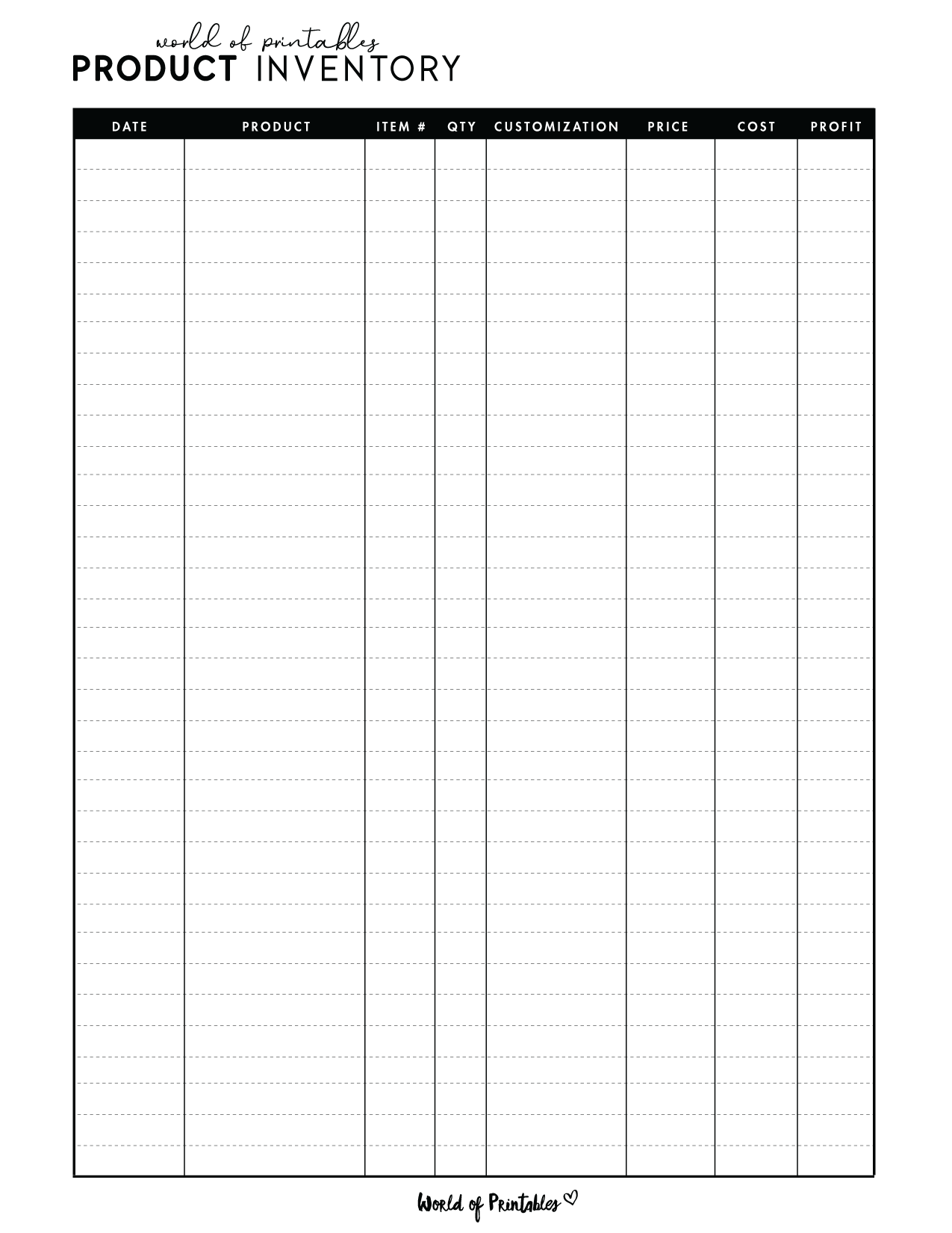 Free Printable Stock List Template Manage Your Product Inventory Free Printable Stock List Template Manage Your Product Inventory