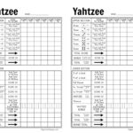 Free Printable Yahtzee Score Card Paper Trail Design