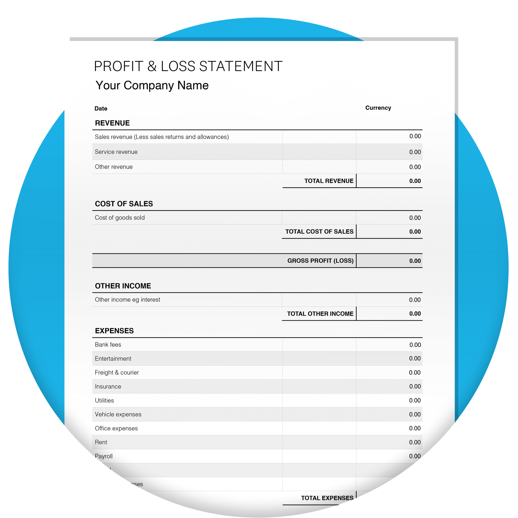 Free Profit And Loss Statement Template Xero CA