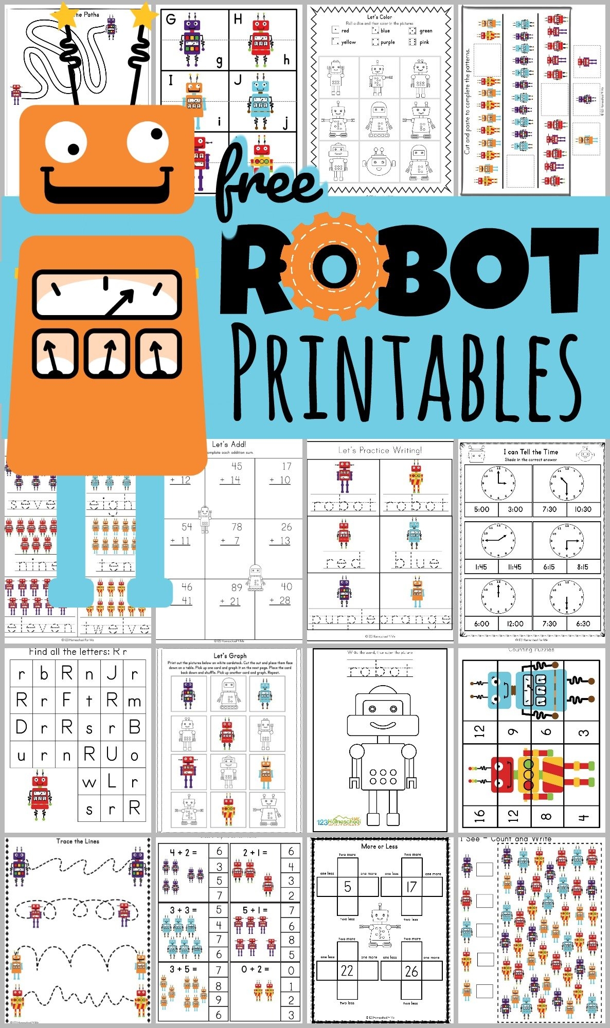 FREE Robot Printables Worksheets For Preschool And Kindergarten