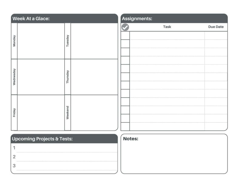 FREE Student Homework And Assignment Planner