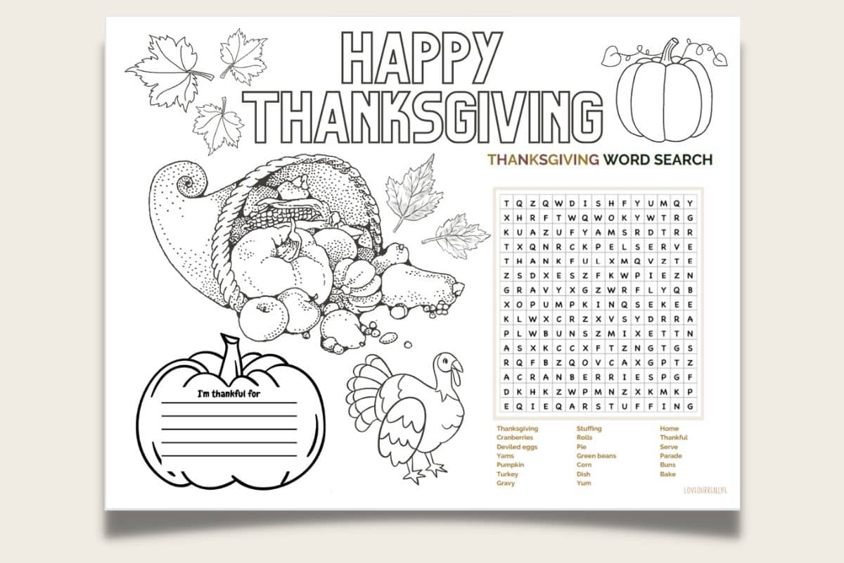 Free Thanksgiving Coloring Sheets Printable