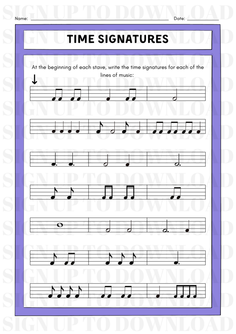 Free Time Signature Worksheet Download Free Time Signature Worksheet Png Images Free Worksheets On Clipart Library