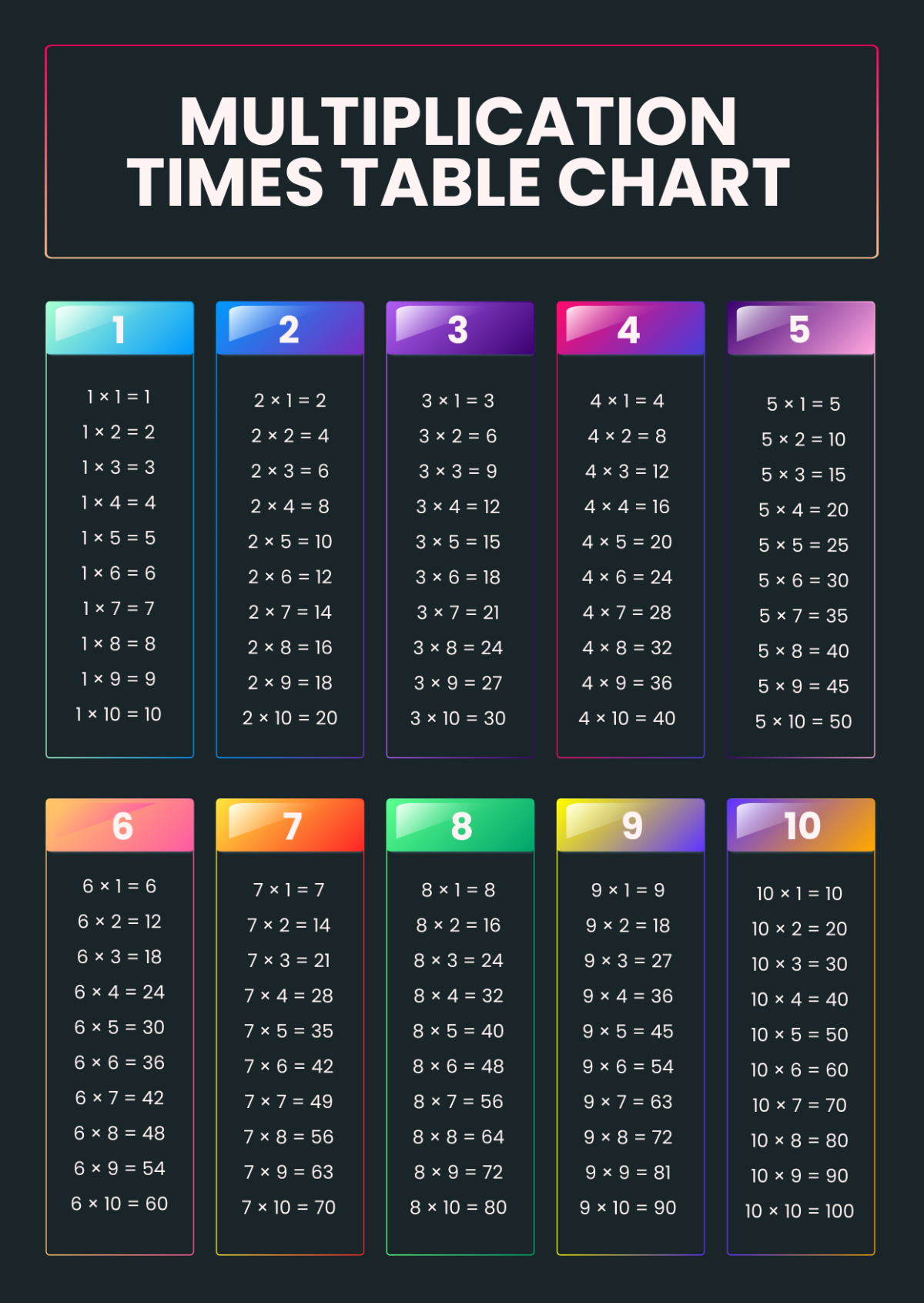 Time Table Chart Free Printable