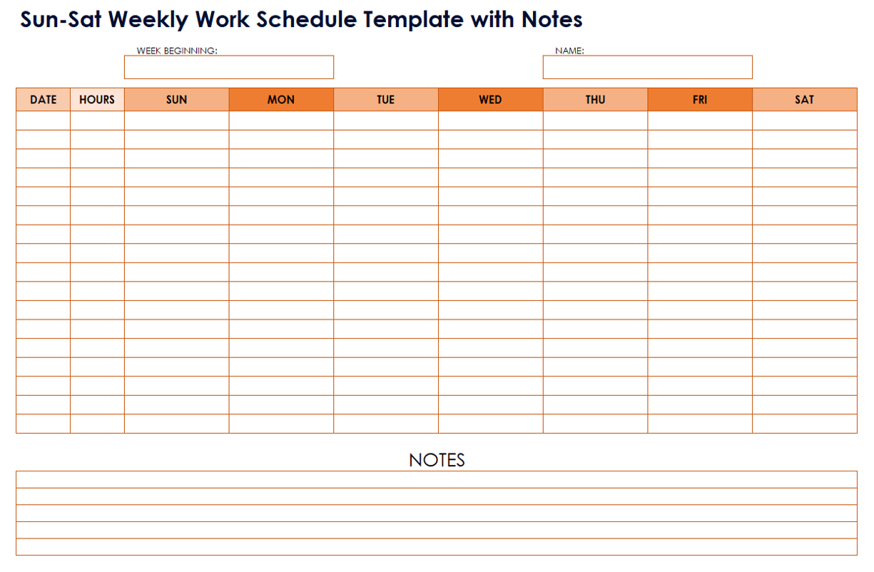 Free Work Schedule Templates For Word And Excel Free Work Schedule Templates For Word And Excel
