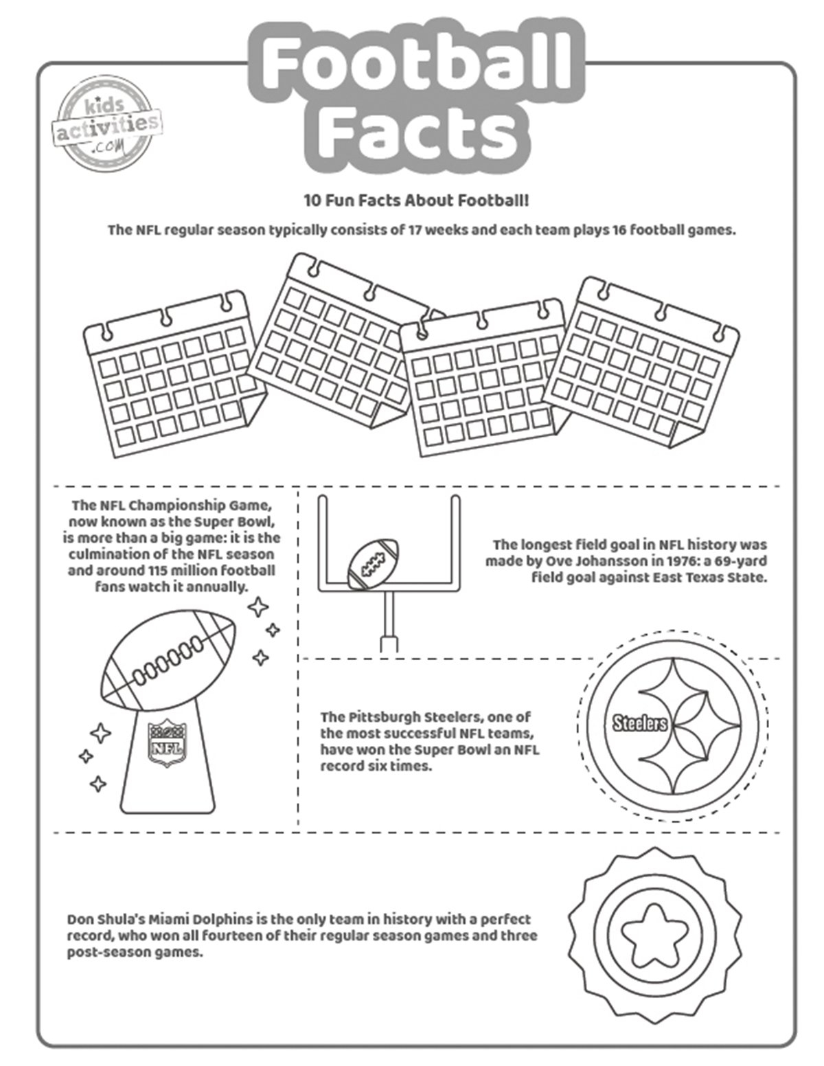 Fun Football Facts Coloring Pages Kids Activities Blog