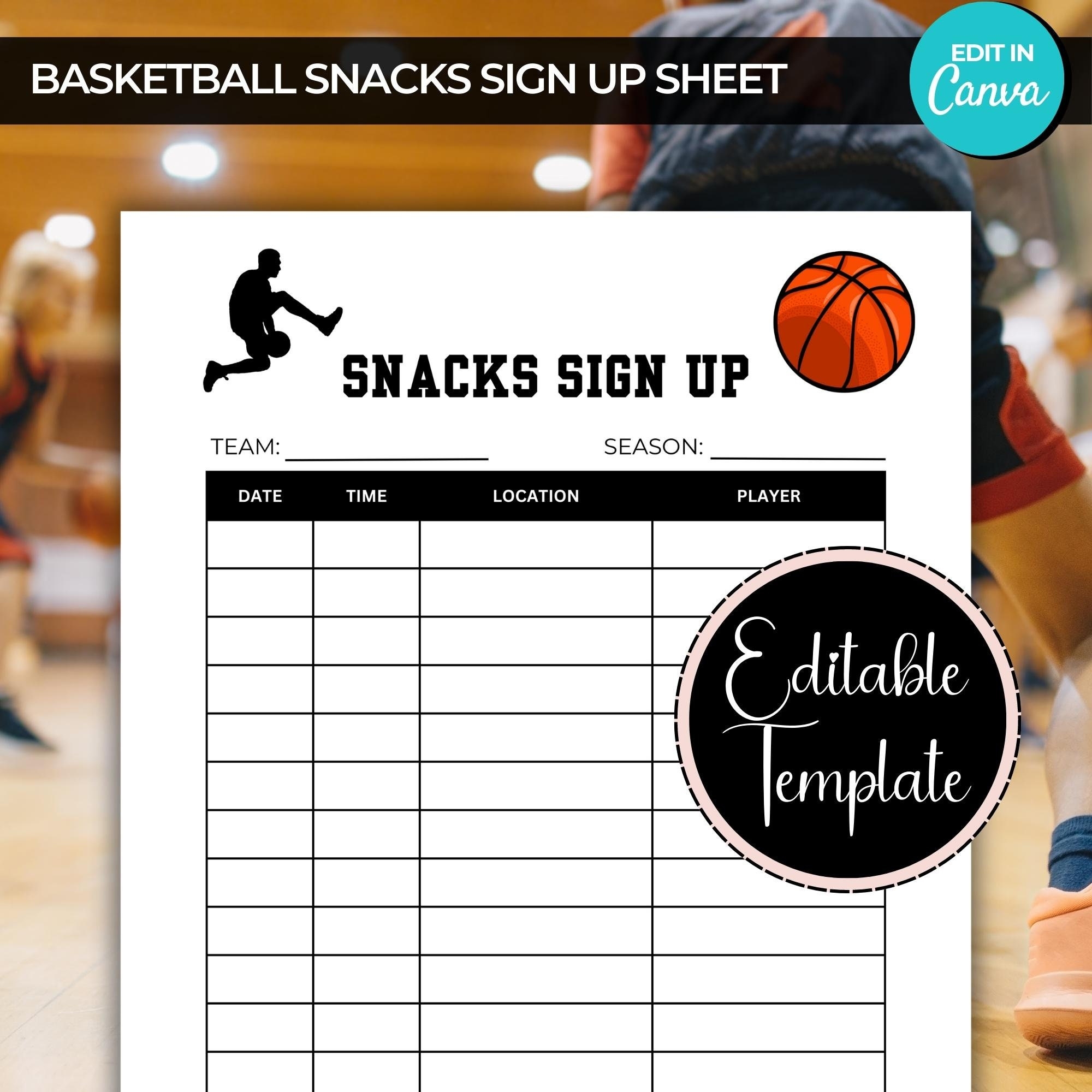 Gameday Snacks Sign Up Sheet Snack Sign Up Sheet For Basketball Team Printable Template Concession Stand Sign Up Sport Team Schedule Etsy