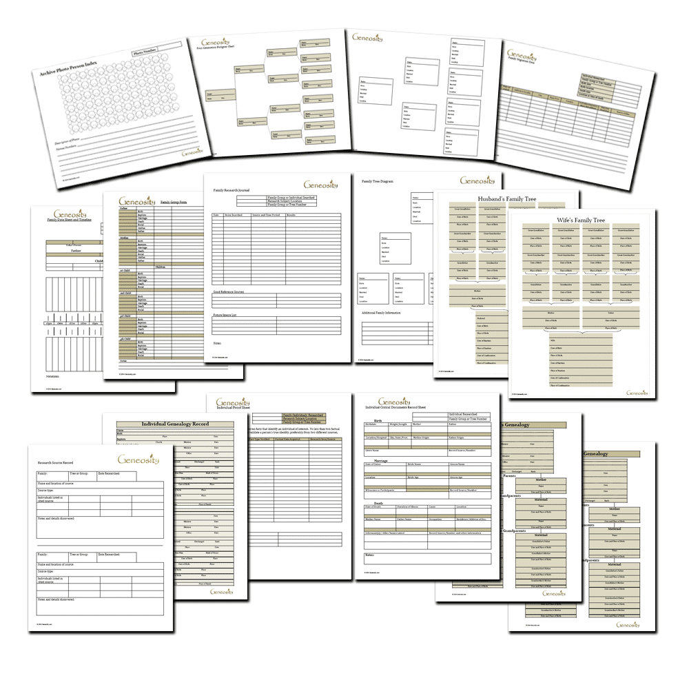 Genealogy Forms Bundle Genealogy Forms Bundle