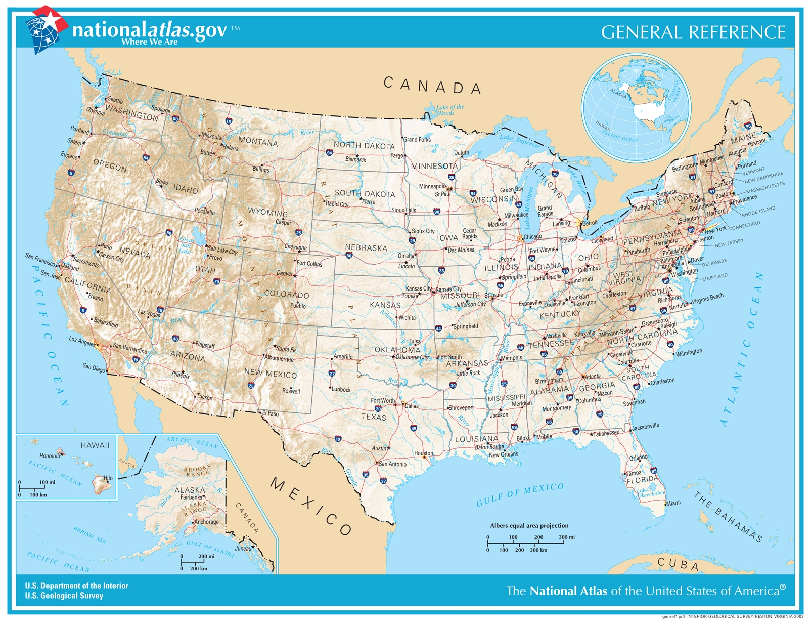 Us Map With Major Cities Printable