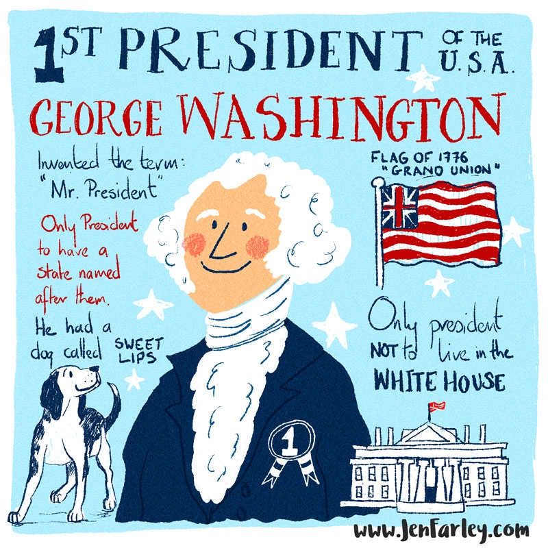 George Washington Illustrated Fabulous Facts Jennifer Farley Picture Books Illustration Maps Design