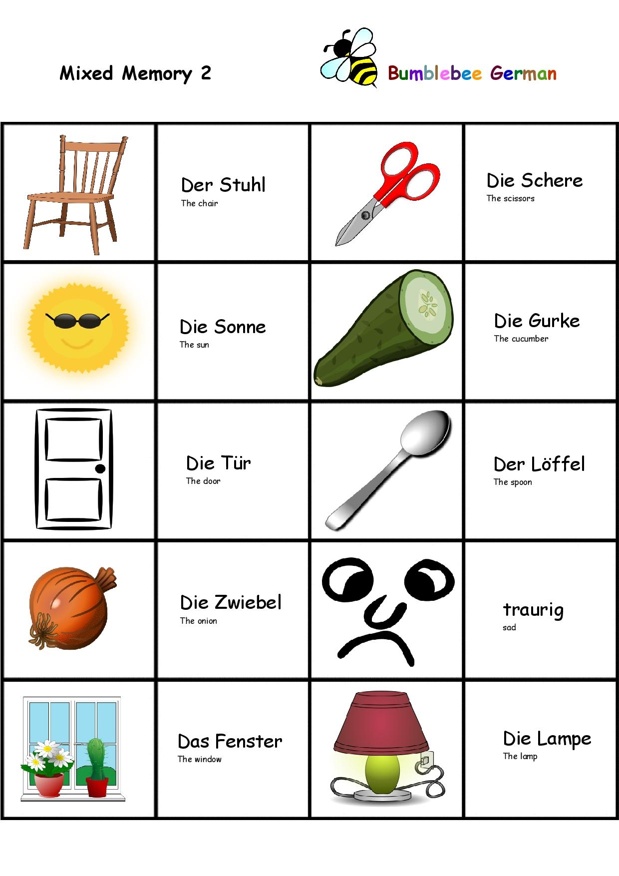 German Printable Worksheets