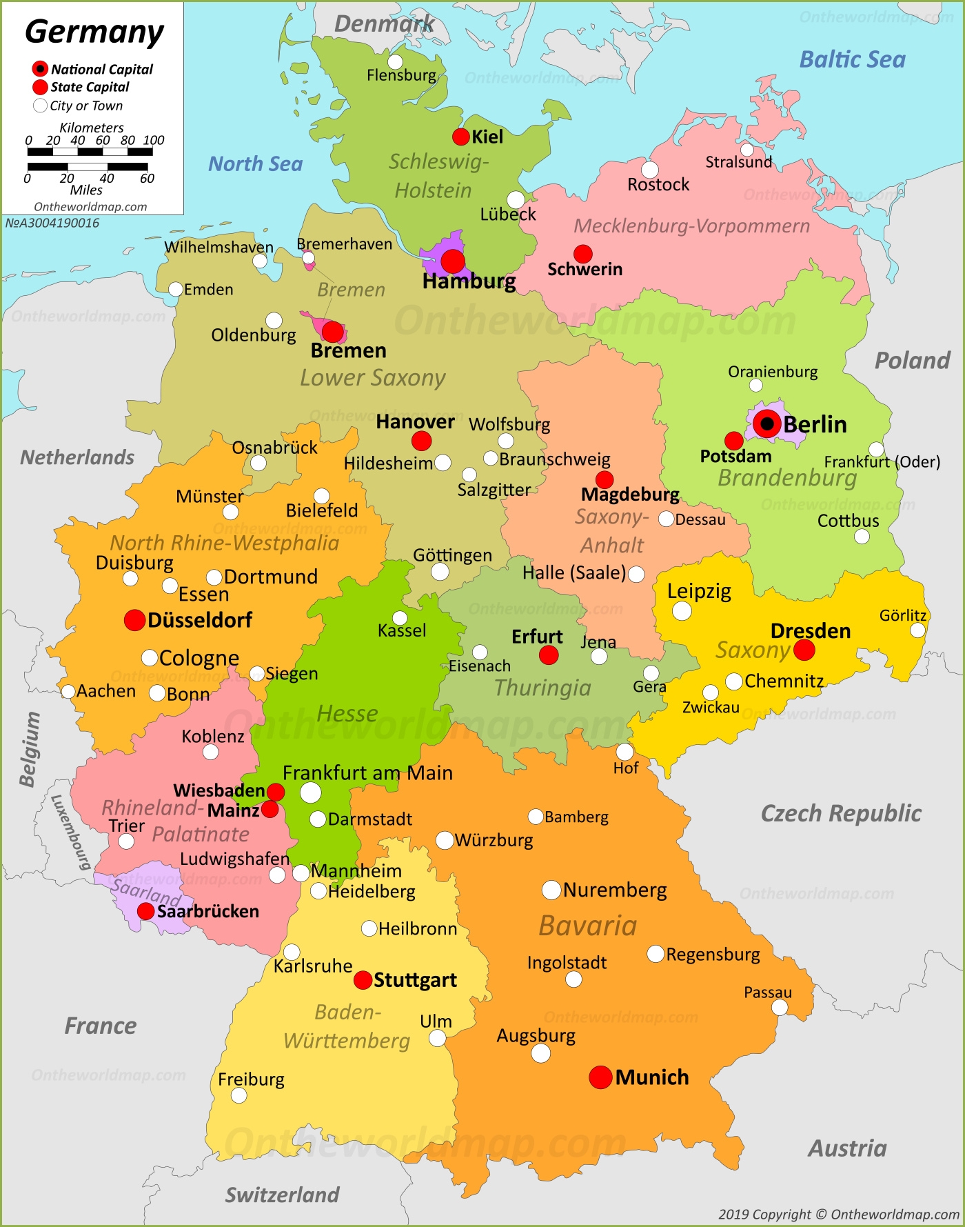 Printable Map Germany