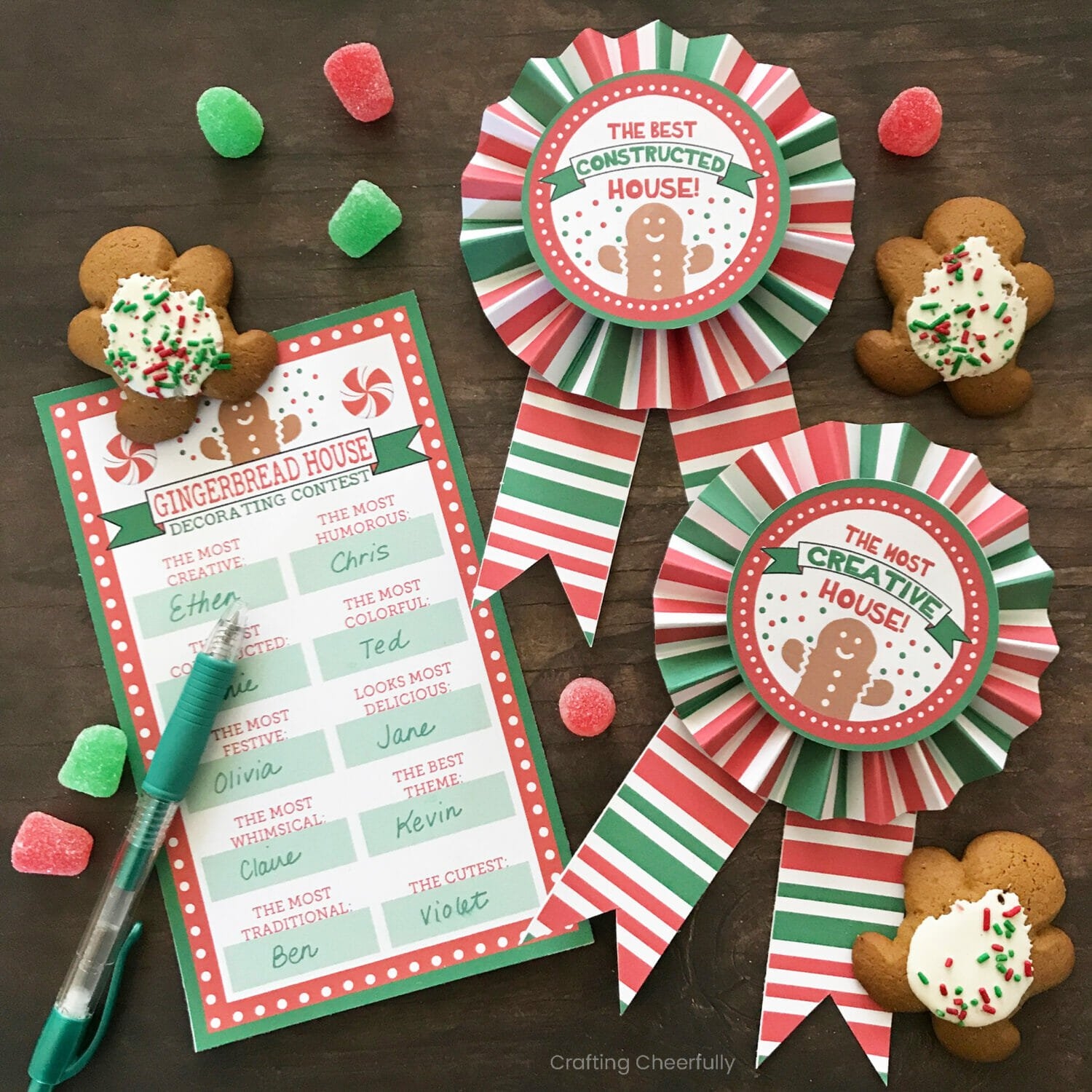 Gingerbread House Award Ribbons Free Printables Crafting Cheerfully
