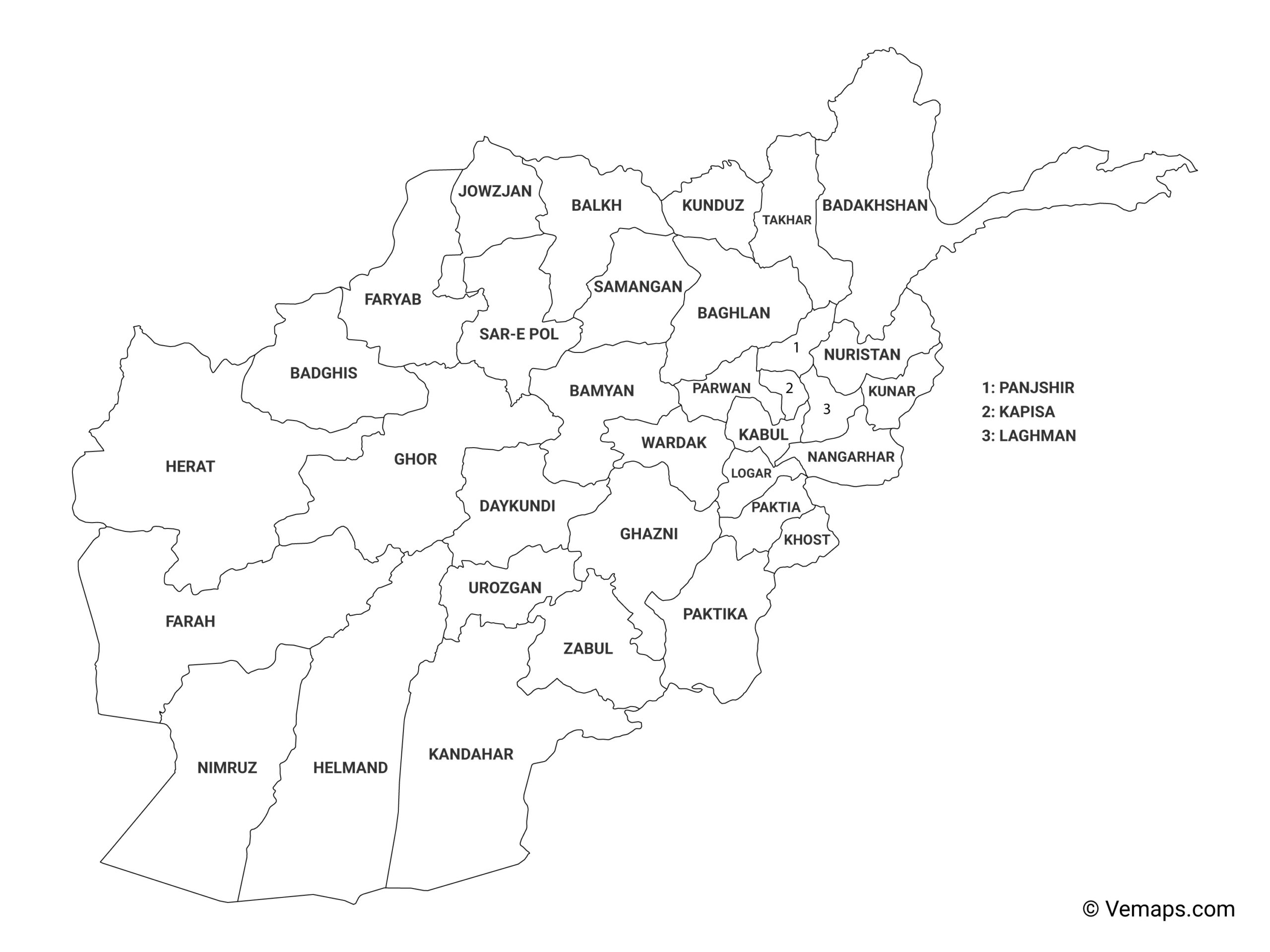Grey Map Of Afghanistan Free Vector Maps