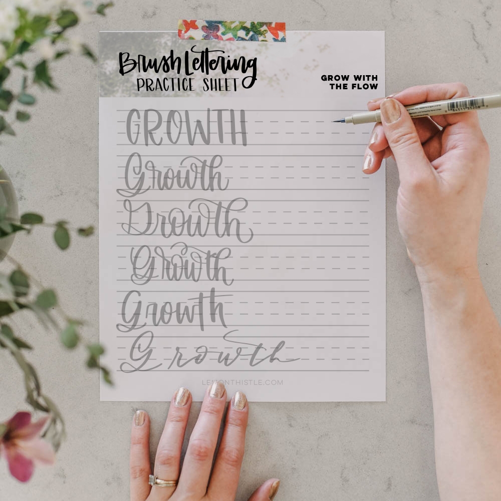 Brush Lettering Practice Sheets Printable
