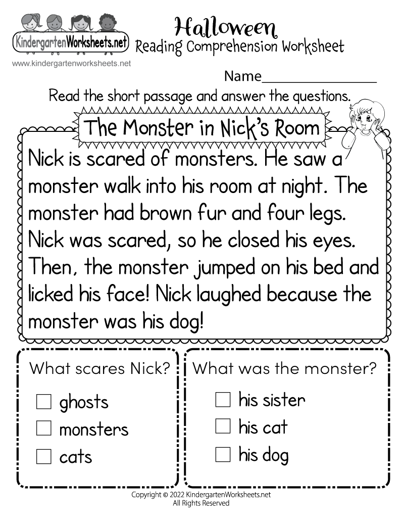 Halloween Reading Comprehension Worksheet Free Printable Digital U0026 PDF