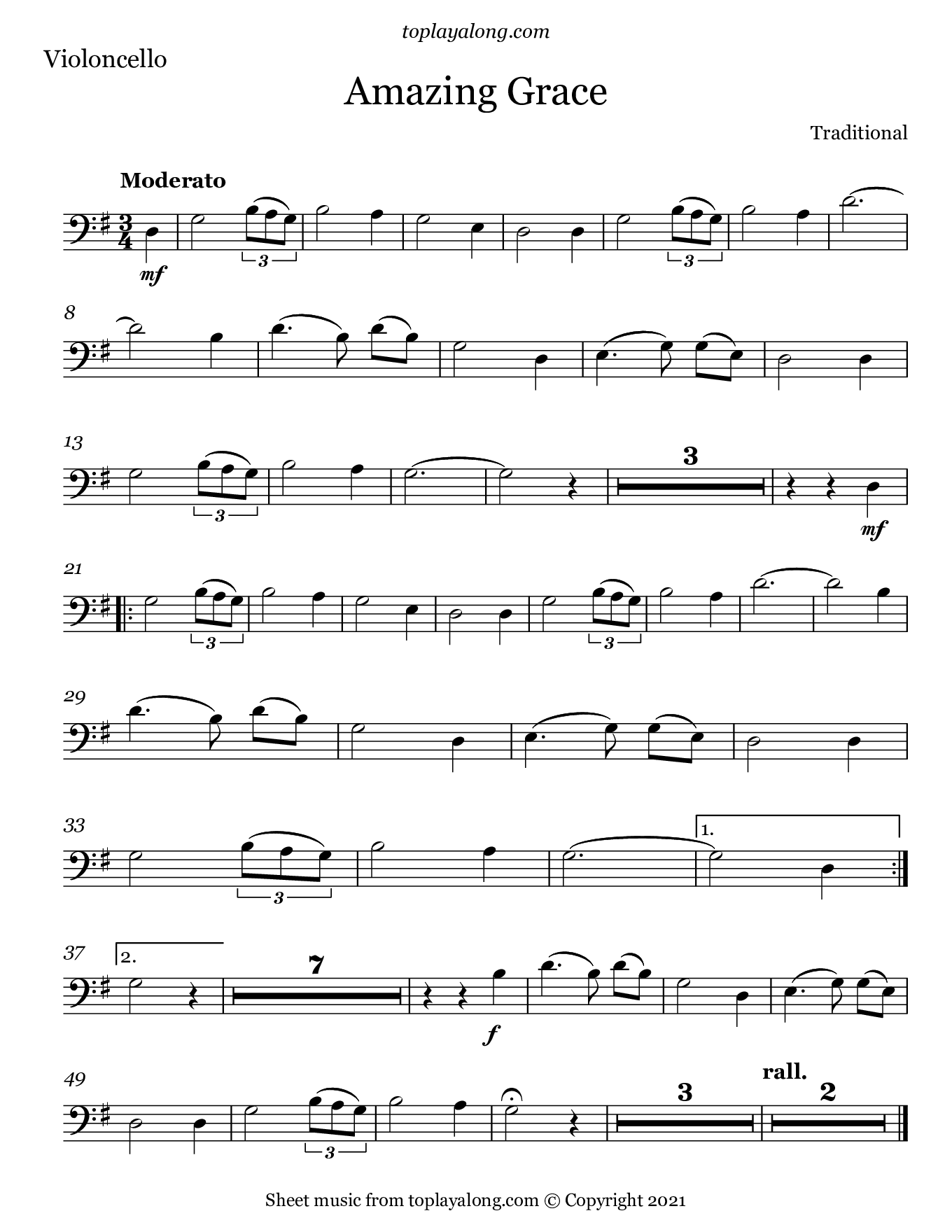Free Printable Cello Sheet Music