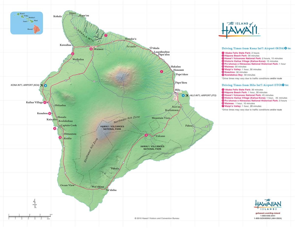 Printable Map Big Island Hawaii