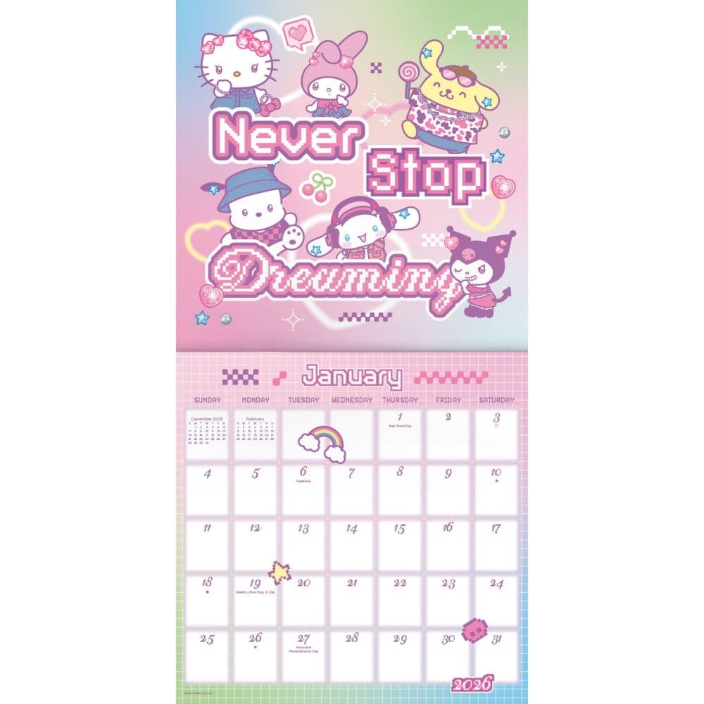 Hello Kitty 2026 Mini Wall Calendar Calendars