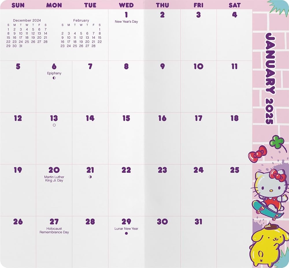 Hello Kitty Planner Hello Kitty Friends 2026 Wall Calendar 16 Month Hello Kitty 2026 Calendar