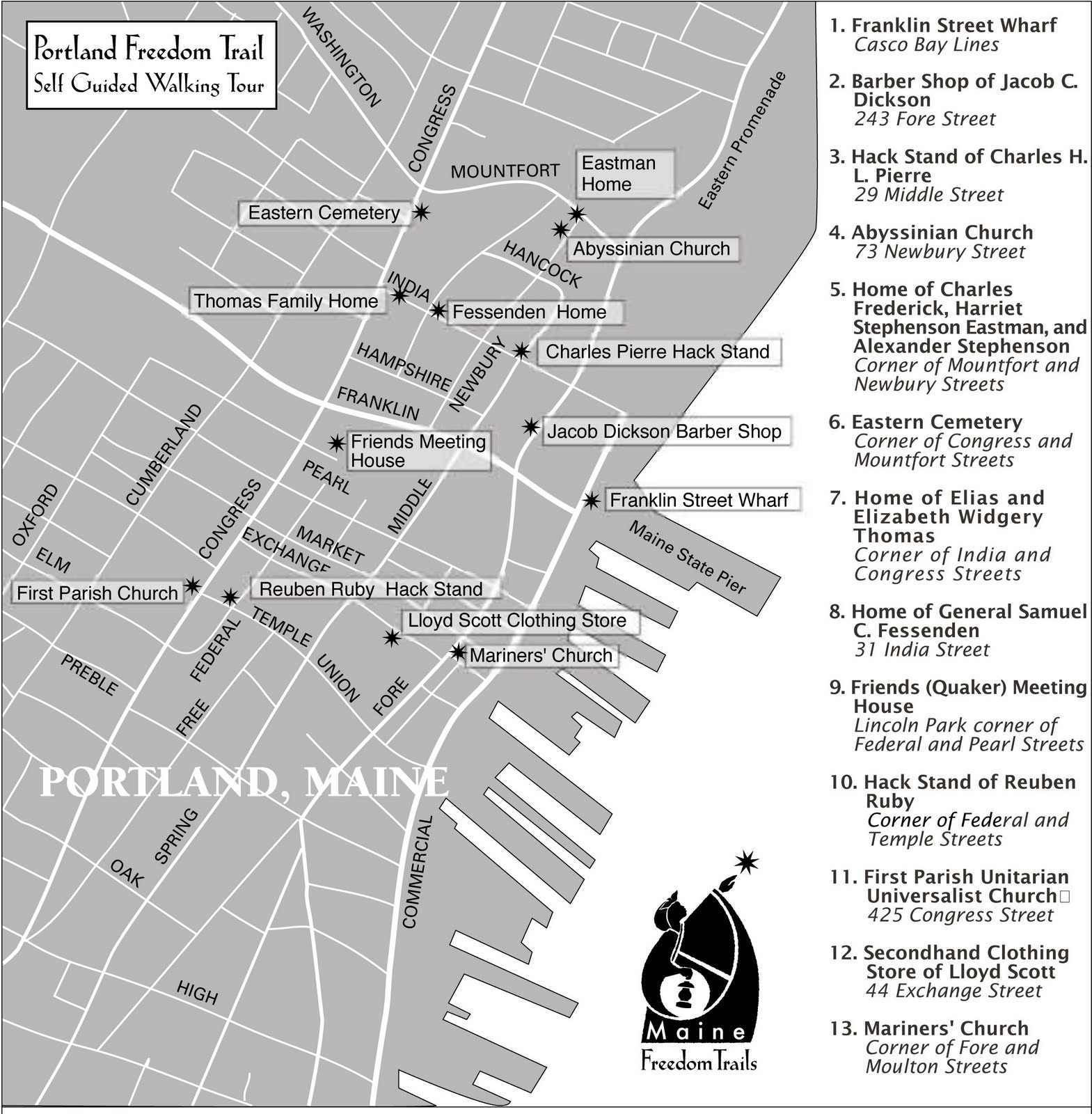 Heritage In Maine Portland Freedom Trail Sign Posts To The Past