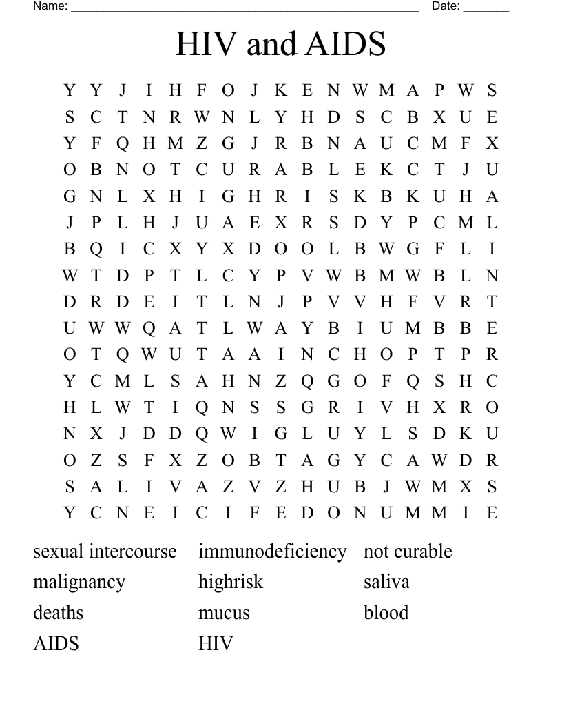 Hiv Worksheets Printable