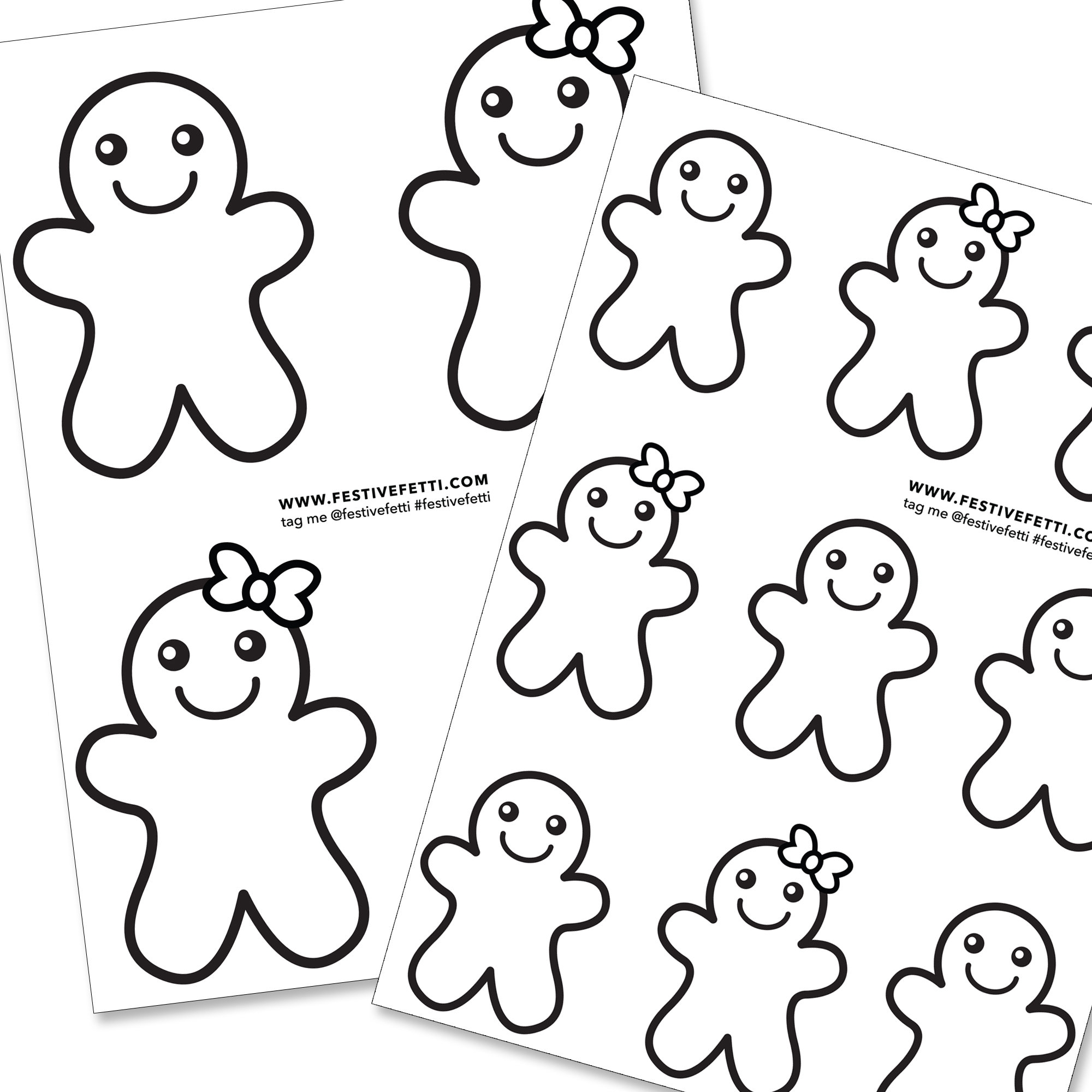 Holiday Gingerbread Coloring Page DIY Gingerbread Garland Gingerbreads To Paint Christmas Coloring Page Kids Activity Printable Etsy