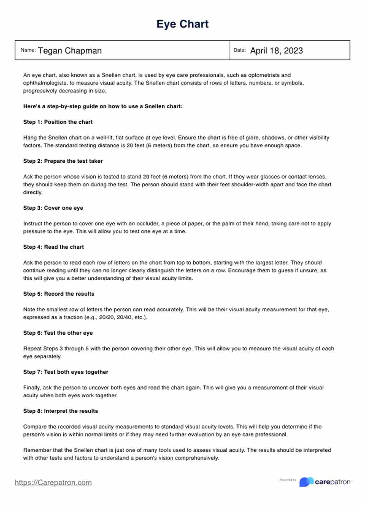 Printable Reading Glasses Test Chart Pdf