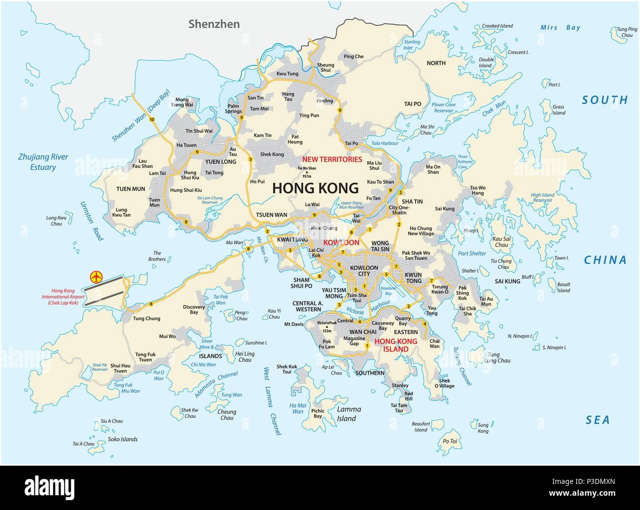 Hong Kong Map China Hi res Stock Photography And Images Alamy