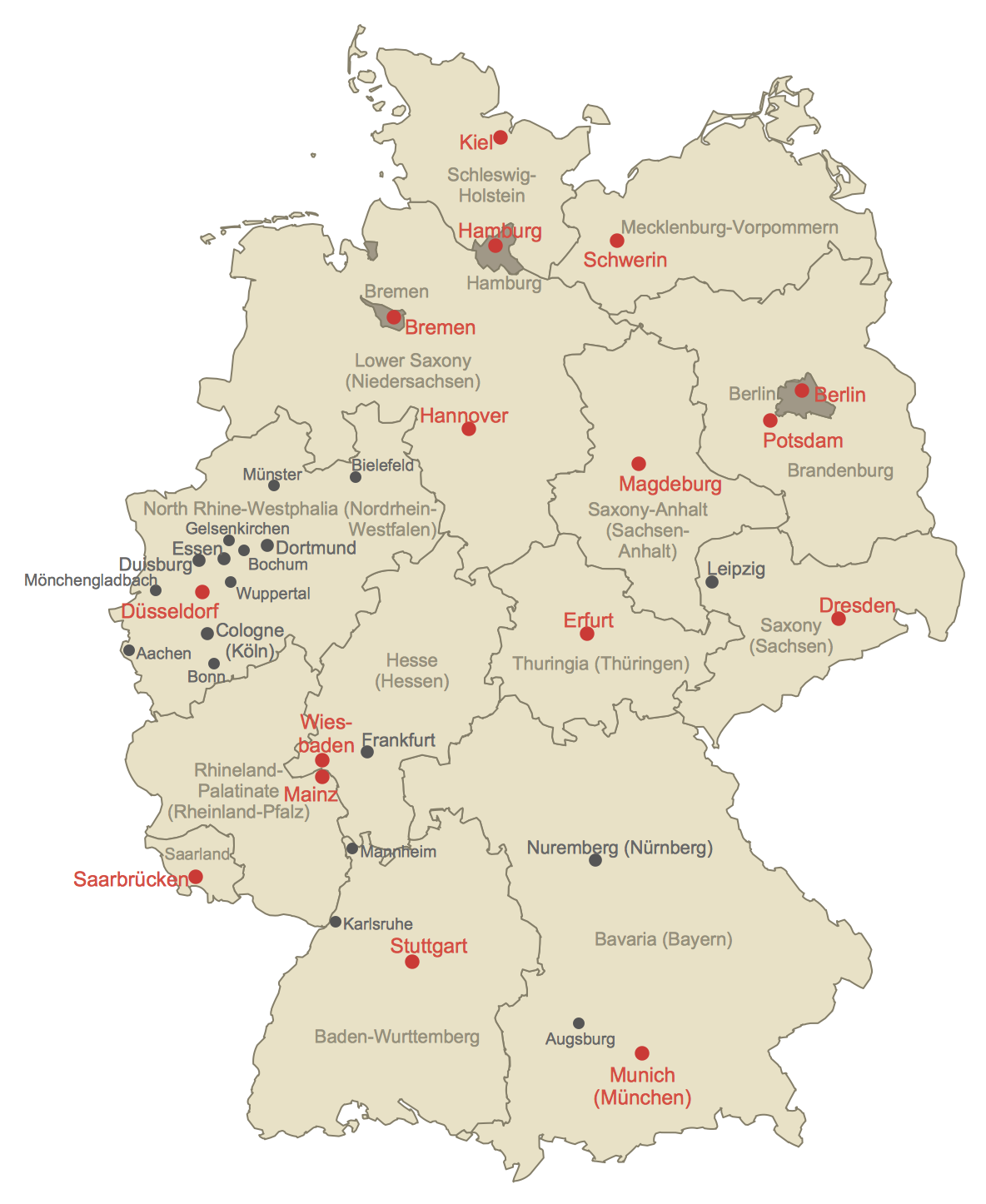 How To Create A Map Of Germany Using ConceptDraw PRO Map Of 